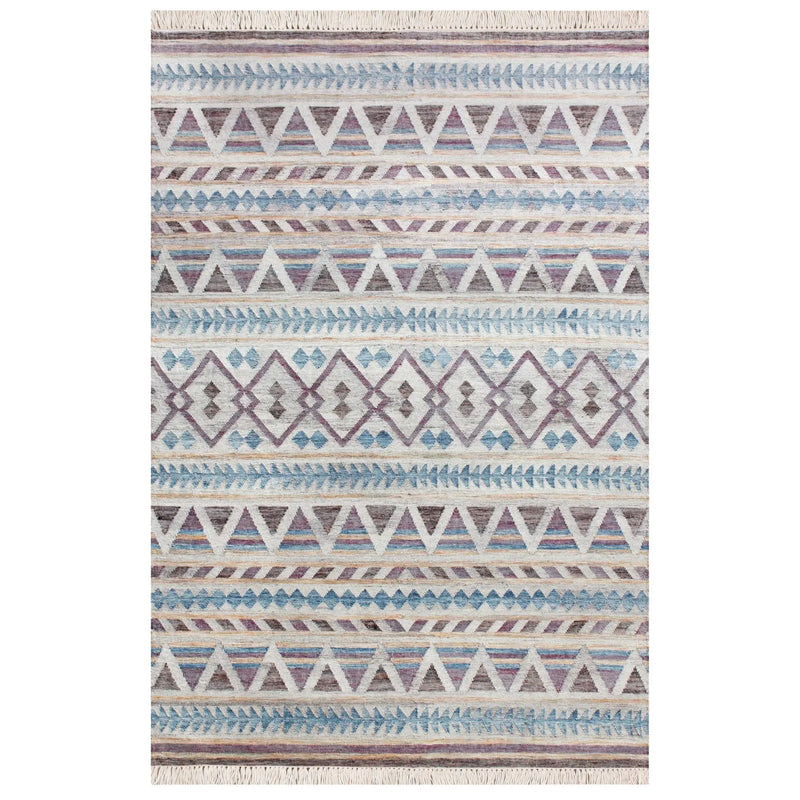 4' X 6' Gray And Tan Jute Geometric Hand Woven Area Rug Homeroots Home Decor