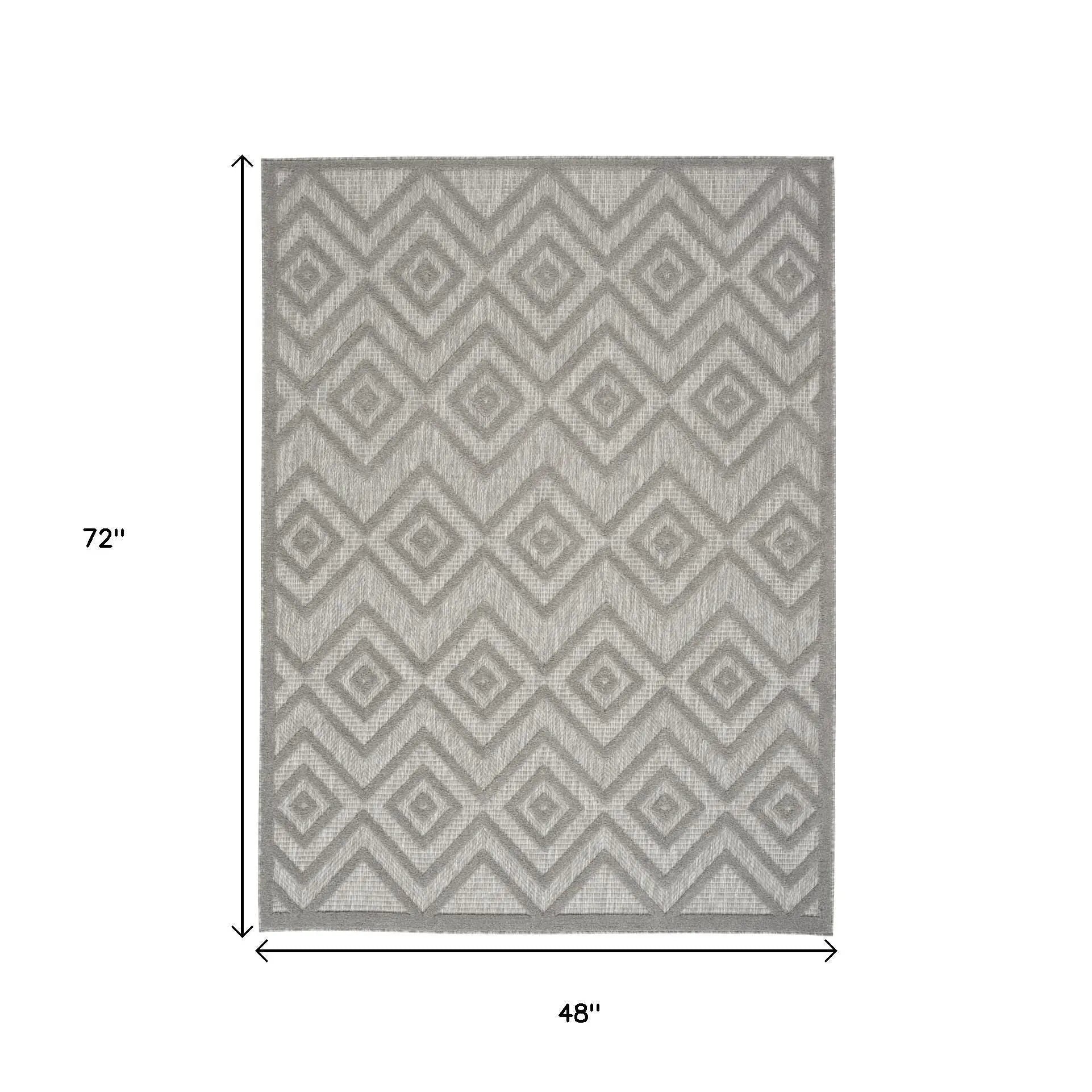 4' X 6' Gray Indoor Outdoor Area Rug - GreatEagleInc