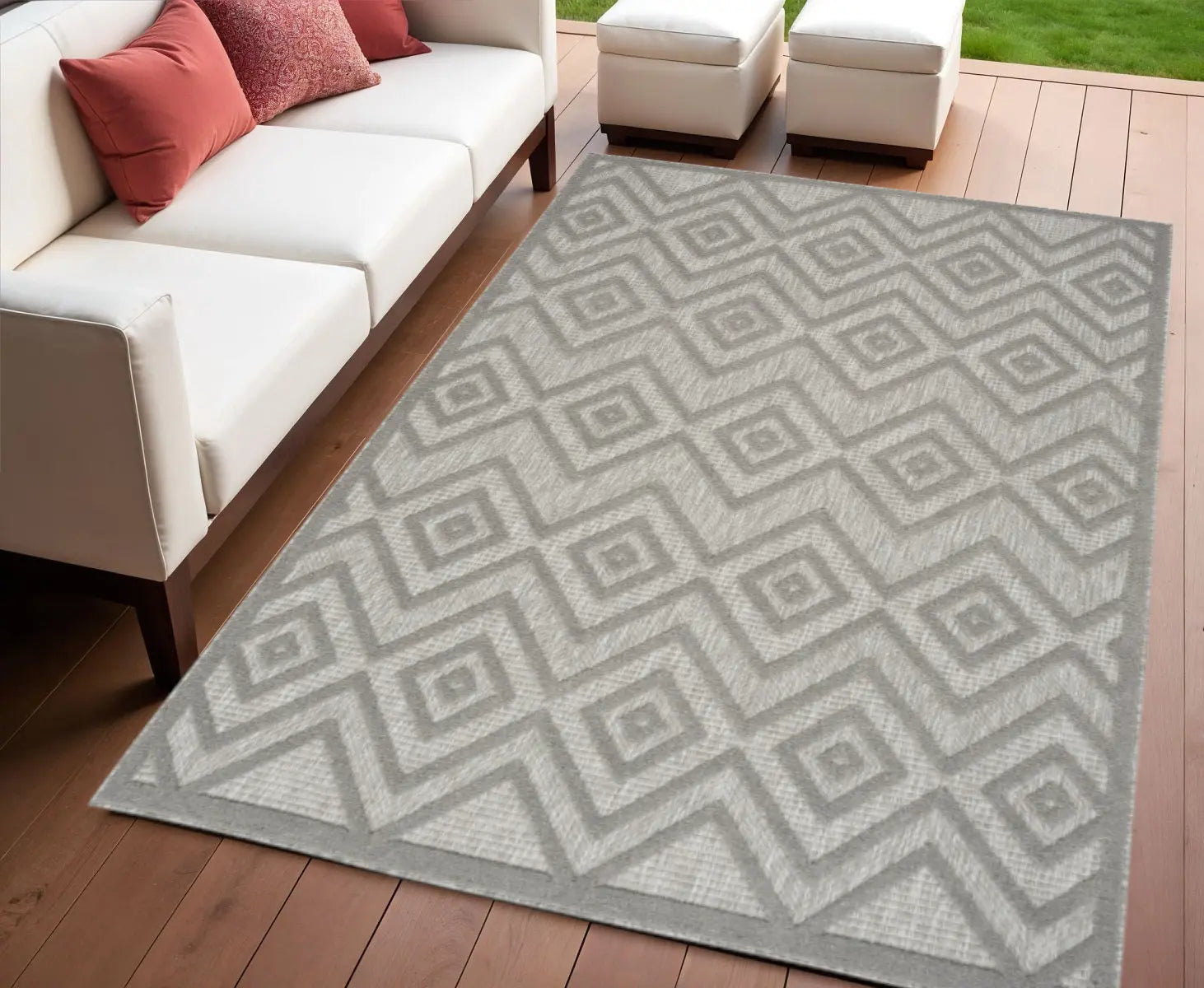 4' X 6' Gray Indoor Outdoor Area Rug - GreatEagleInc