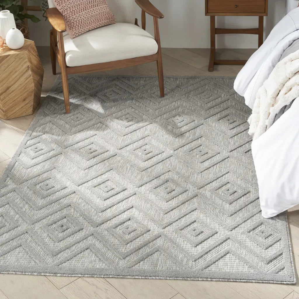 4' X 6' Gray Indoor Outdoor Area Rug - GreatEagleInc