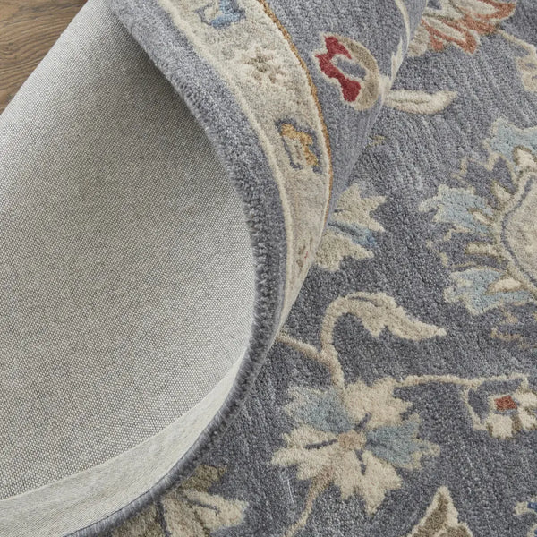 4' X 6' Gray Ivory And Red Wool Floral Tufted Handmade Stain Resistant Area Rug Homeroots Home Decor