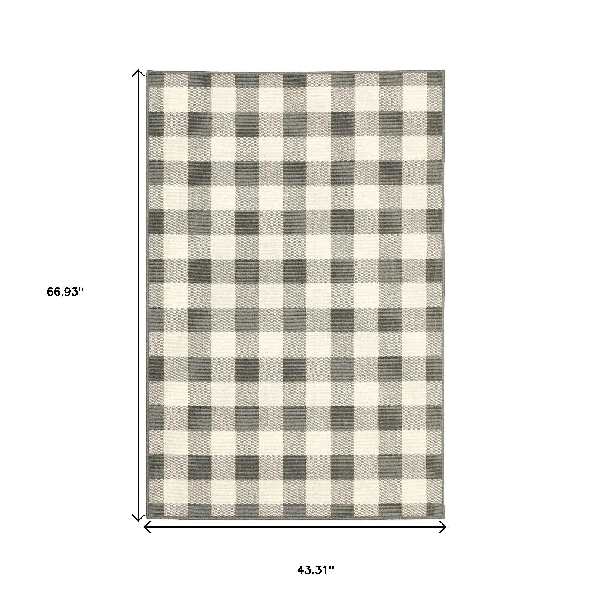 4' X 6' Gray and Ivory Indoor Outdoor Area Rug Homeroots Outdoor