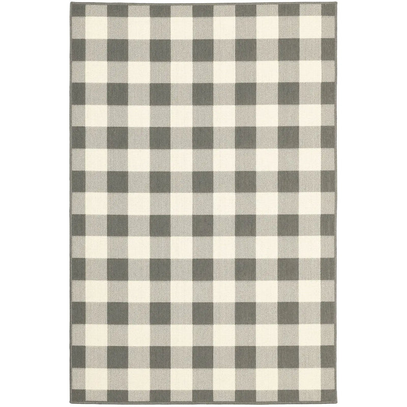 4' X 6' Gray and Ivory Indoor Outdoor Area Rug Homeroots Outdoor