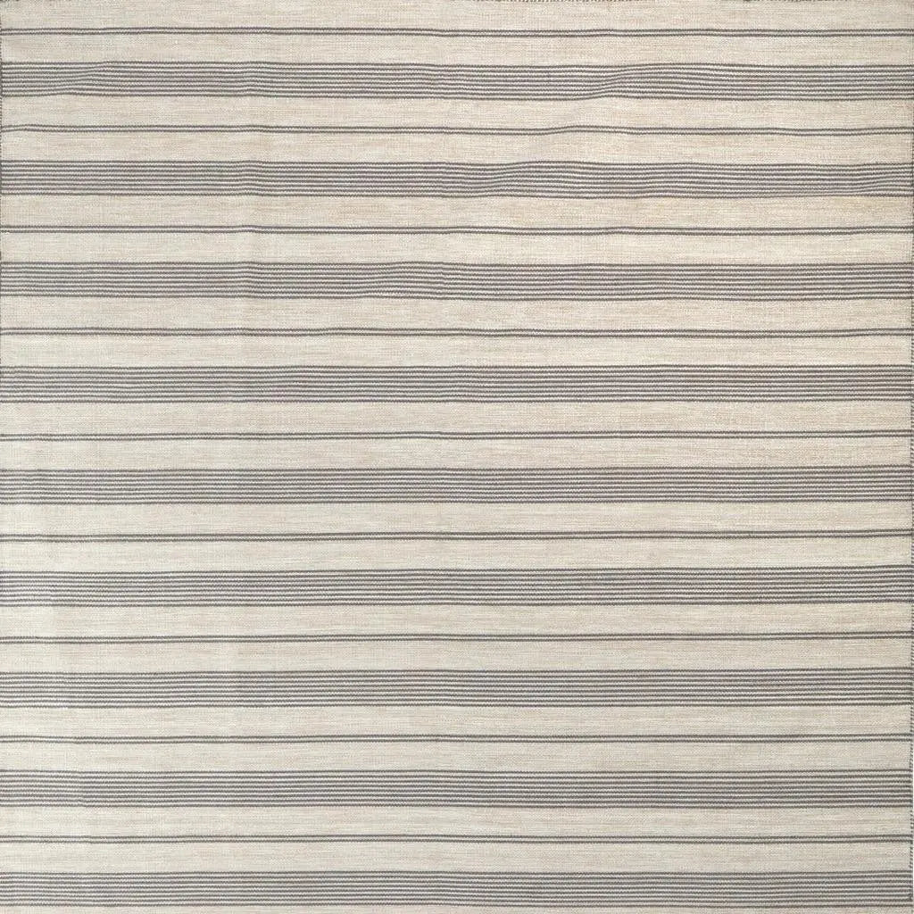 4' X 6' Gray and Ivory Striped Hand Woven Area Rug Homeroots Outdoor