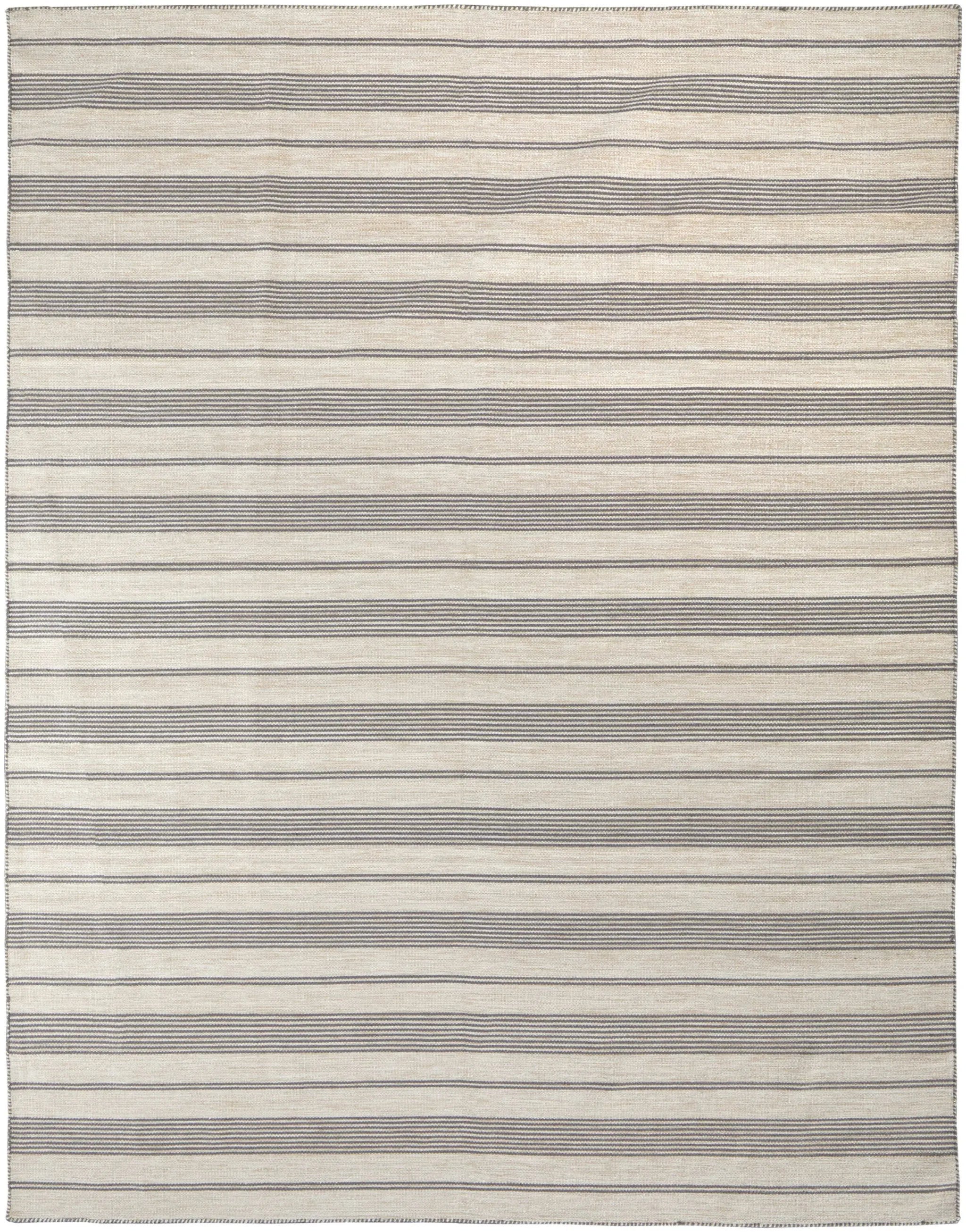 4' X 6' Gray and Ivory Striped Hand Woven Area Rug Homeroots Outdoor
