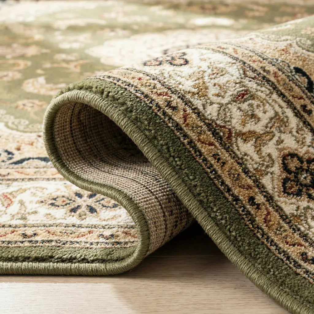 4' X 6' Green And Beige Abstract Area Rug Homeroots Home Decor