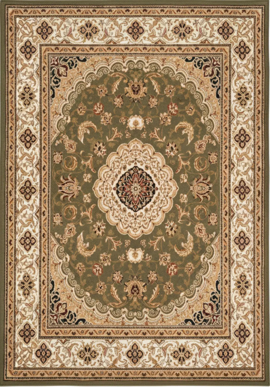 4' X 6' Green And Beige Abstract Area Rug Homeroots Home Decor