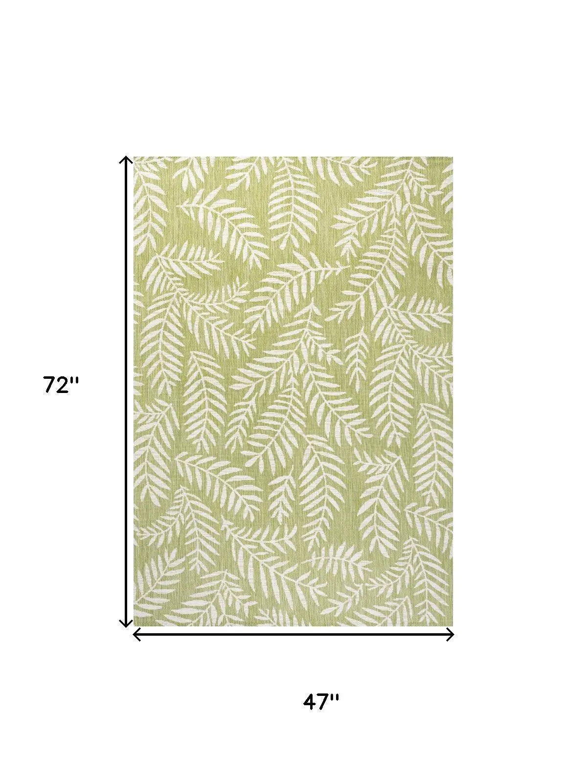 4' X 6' Green And Cream Floral Indoor Outdoor Area Rug Homeroots Outdoor