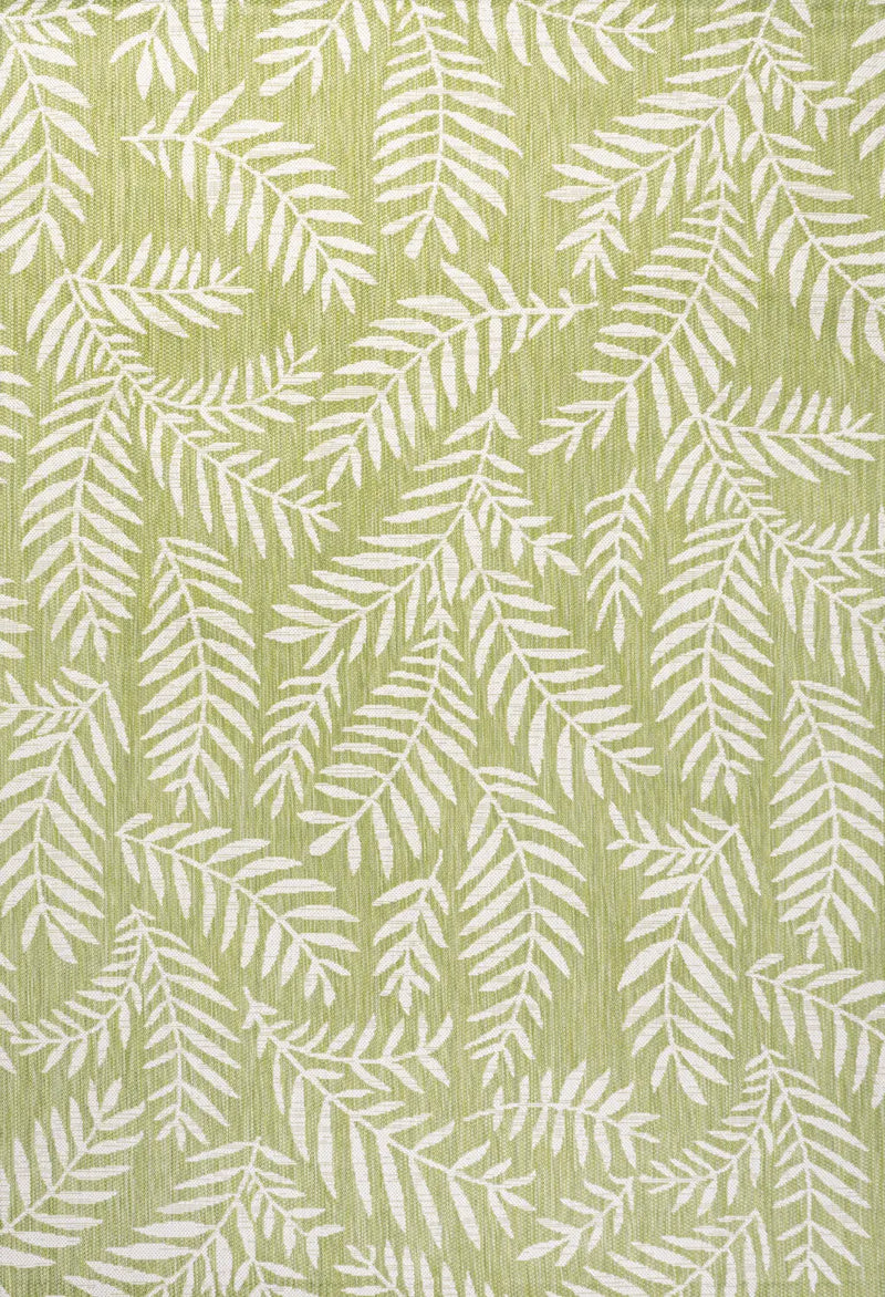 4' X 6' Green And Cream Floral Indoor Outdoor Area Rug Homeroots Outdoor