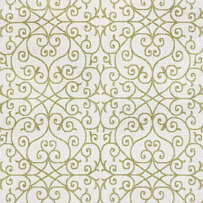 4' X 6' Green And Cream Geometric Indoor Outdoor Area Rug Homeroots Outdoor