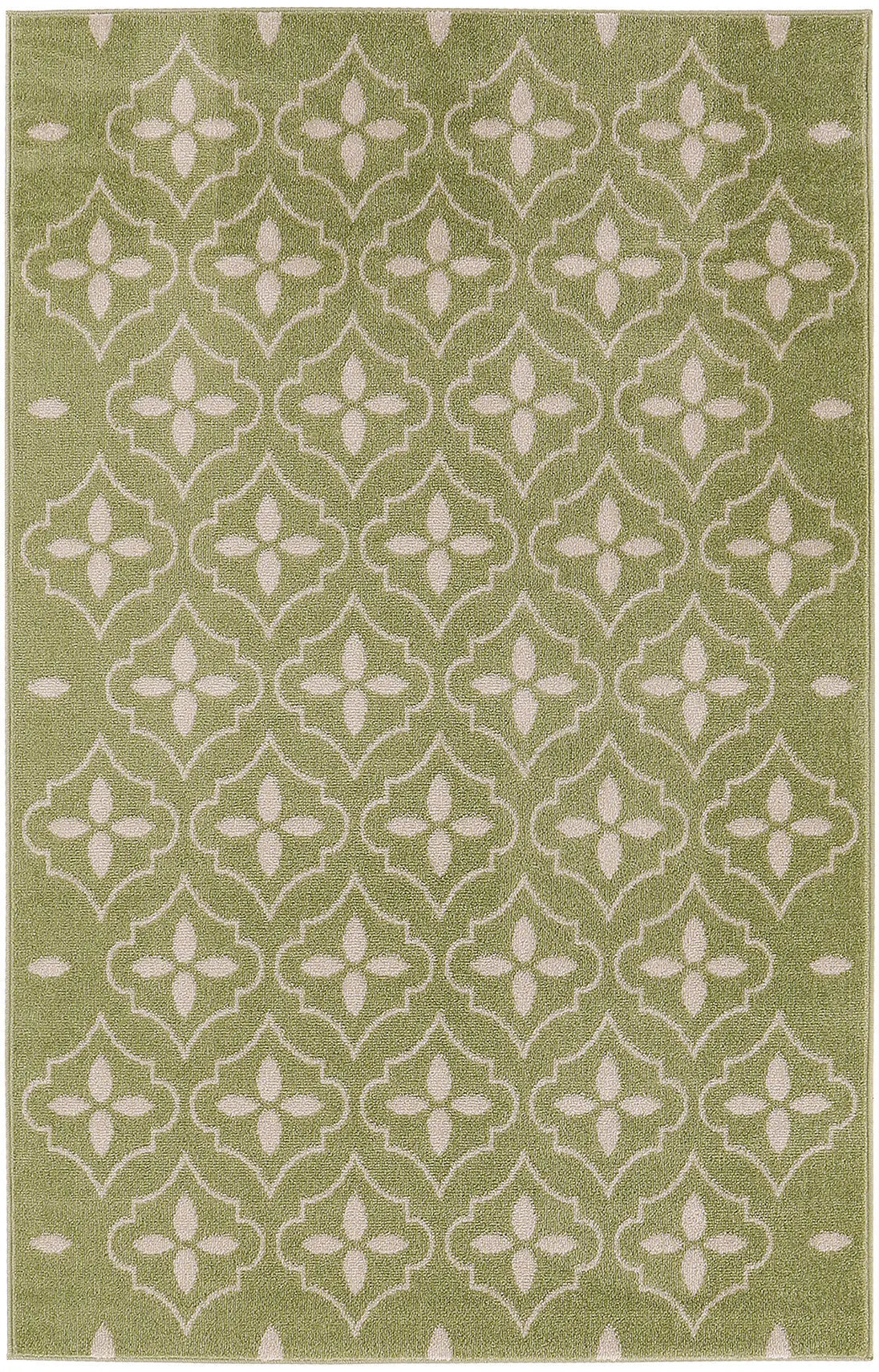 4' X 6' Green And Ivory Geometric Indoor Outdoor Area Rug Homeroots Outdoor