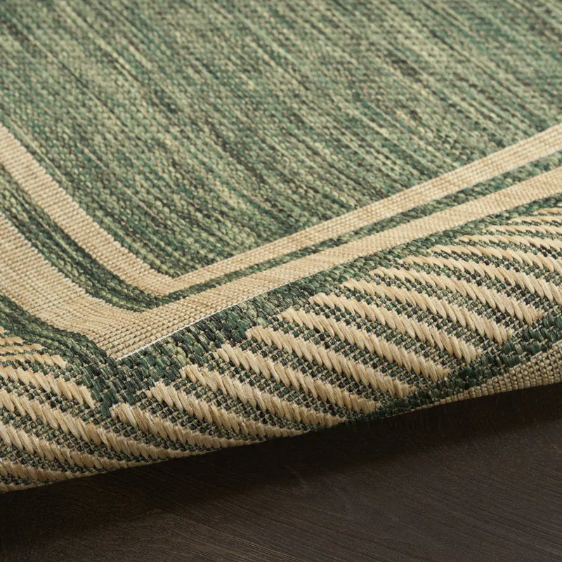 4' X 6' Green Geometric Indoor Outdoor Area Rug Homeroots Outdoor