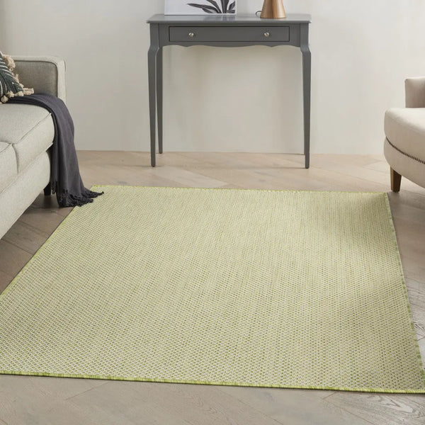 4' X 6' Green Geometric Power Loom Area Rug - GreatEagleInc
