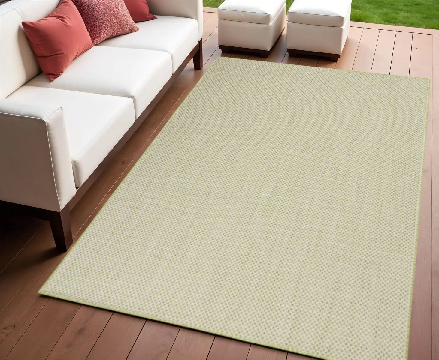 4' X 6' Green Geometric Power Loom Area Rug Homeroots Outdoor