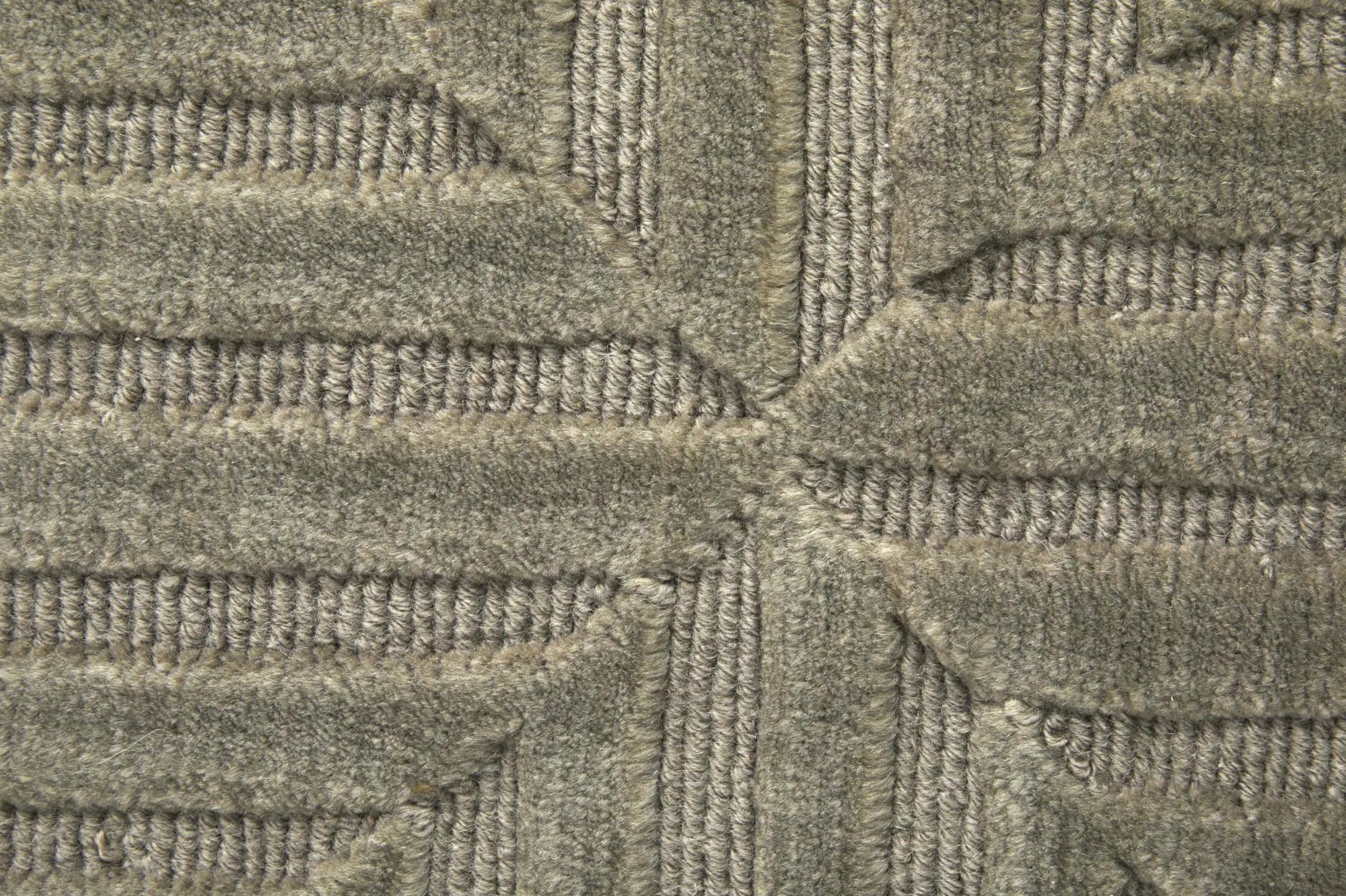 4' X 6' Green Taupe And Blue Wool Geometric Hand Knotted Area Rug Homeroots Home Decor