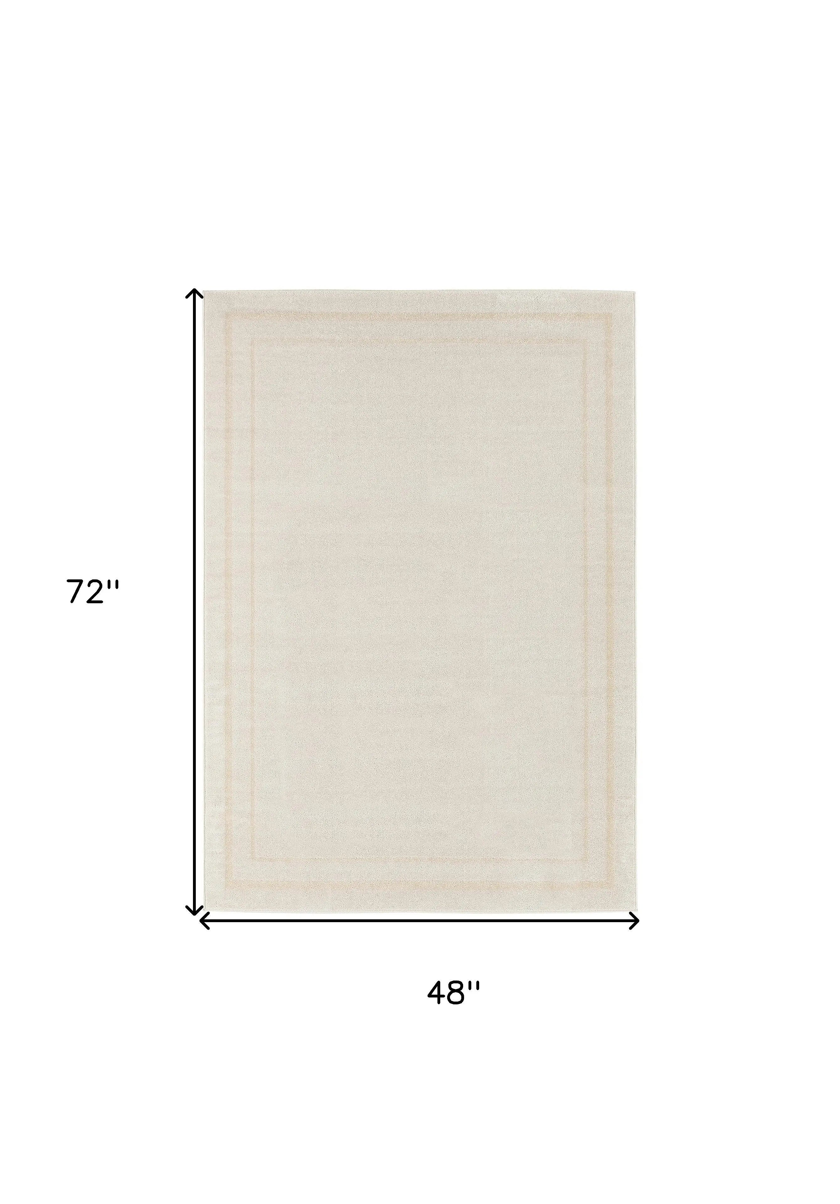 4' X 6' Ivory And Gold Indoor Outdoor Area Rug Homeroots Outdoor