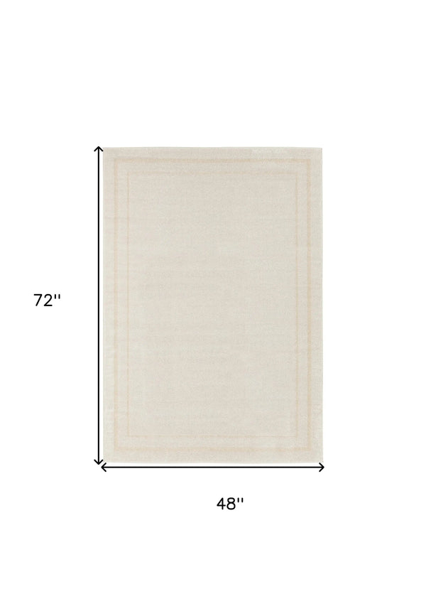 4' X 6' Ivory And Gold Indoor Outdoor Area Rug Homeroots Outdoor