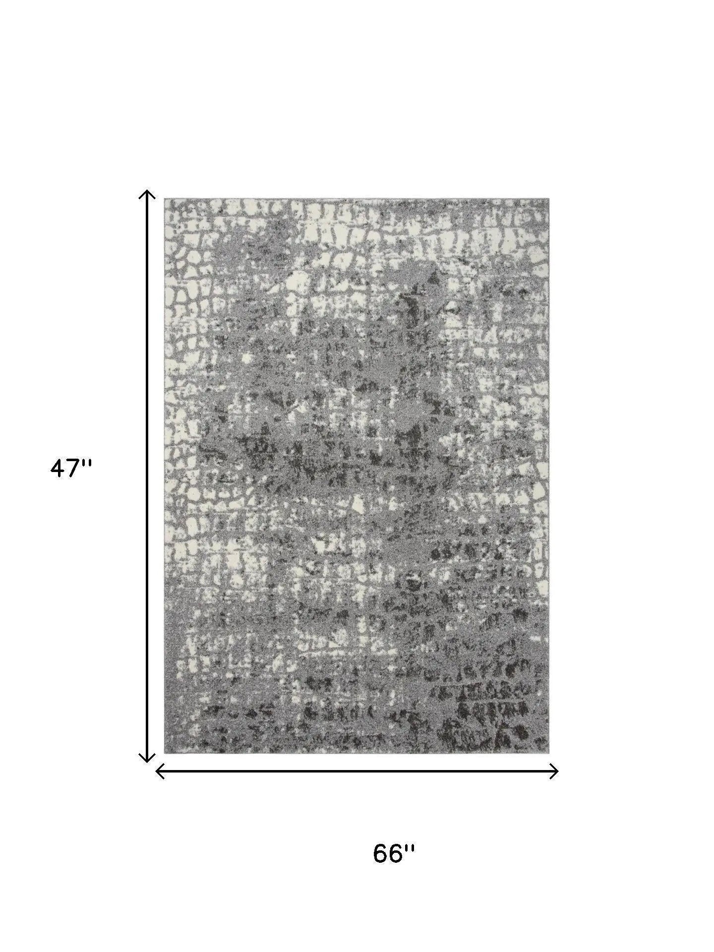 4' X 6' Ivory And Gray Abstract Area Rug Homeroots Home Decor