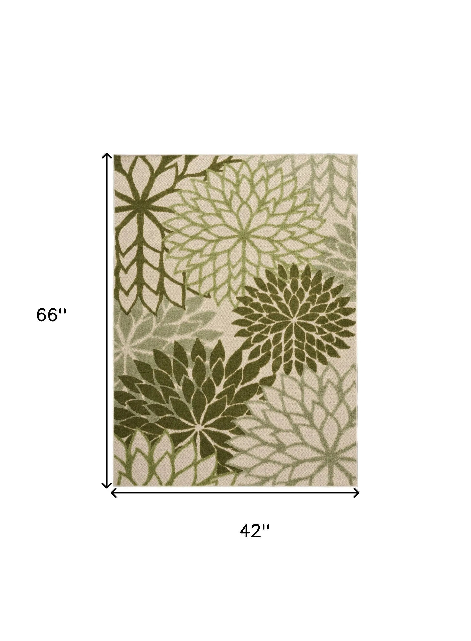 4' X 6' Ivory And Green Floral Indoor Outdoor Area Rug Homeroots Outdoor
