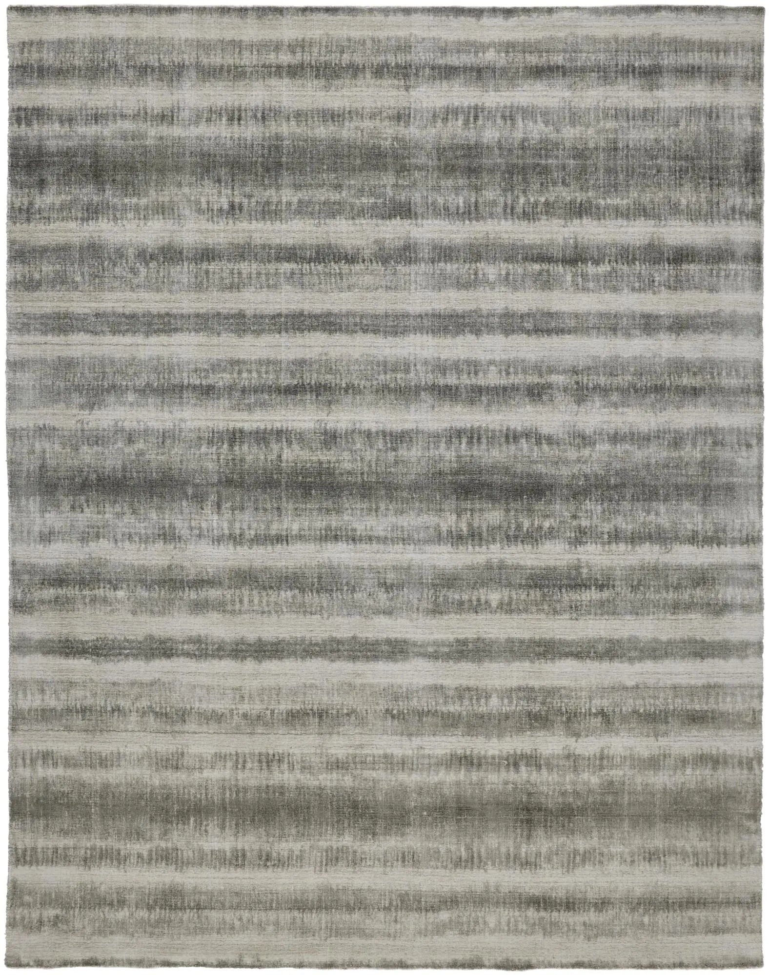 4' X 6' Ivory And Green Striped Hand Woven Area Rug Homeroots Home Decor