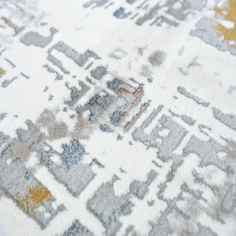 4' X 6' Ivory Blue Orange Red And Gray Abstract Area Rug Homeroots Home Decor