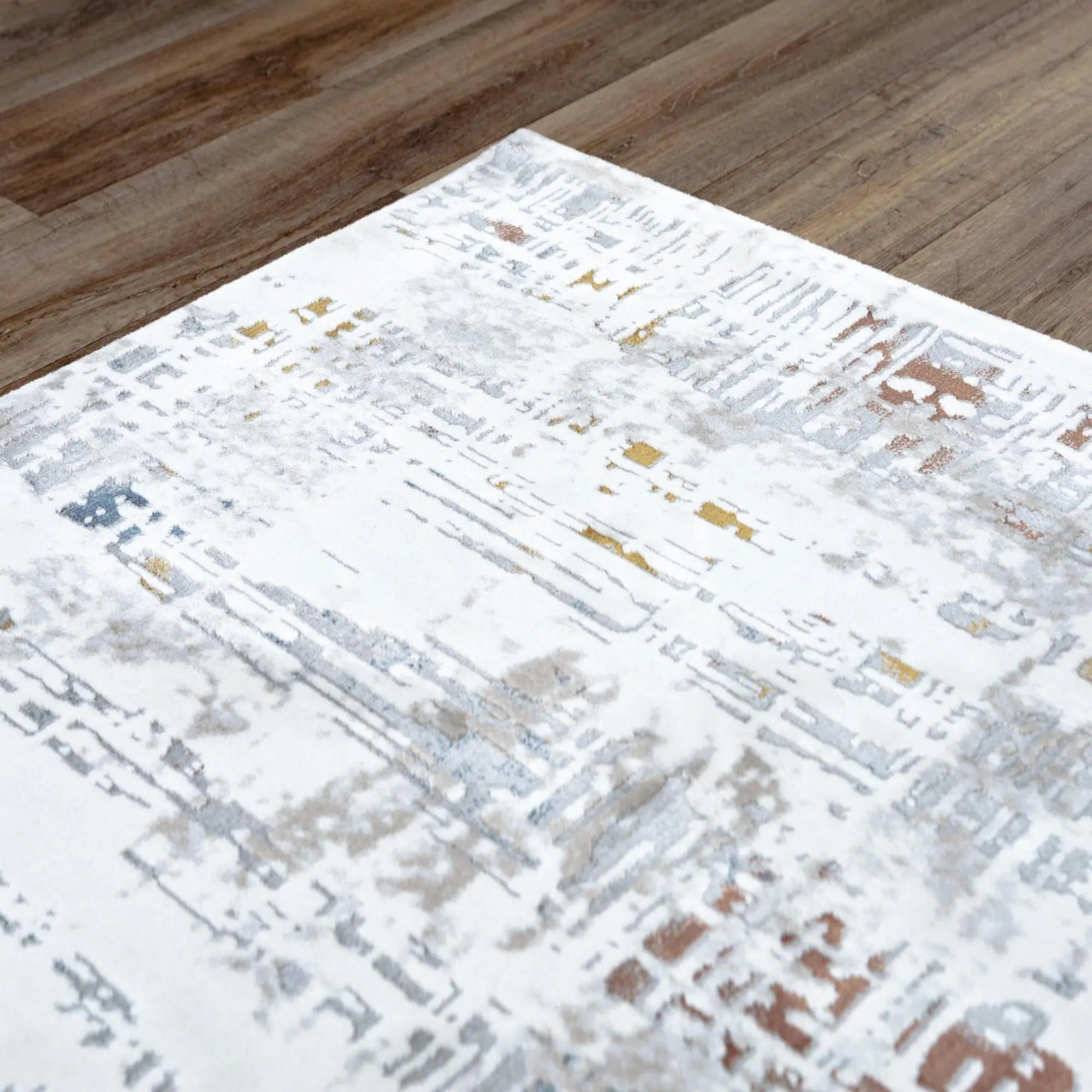 4' X 6' Ivory Blue Orange Red And Gray Abstract Area Rug Homeroots Home Decor