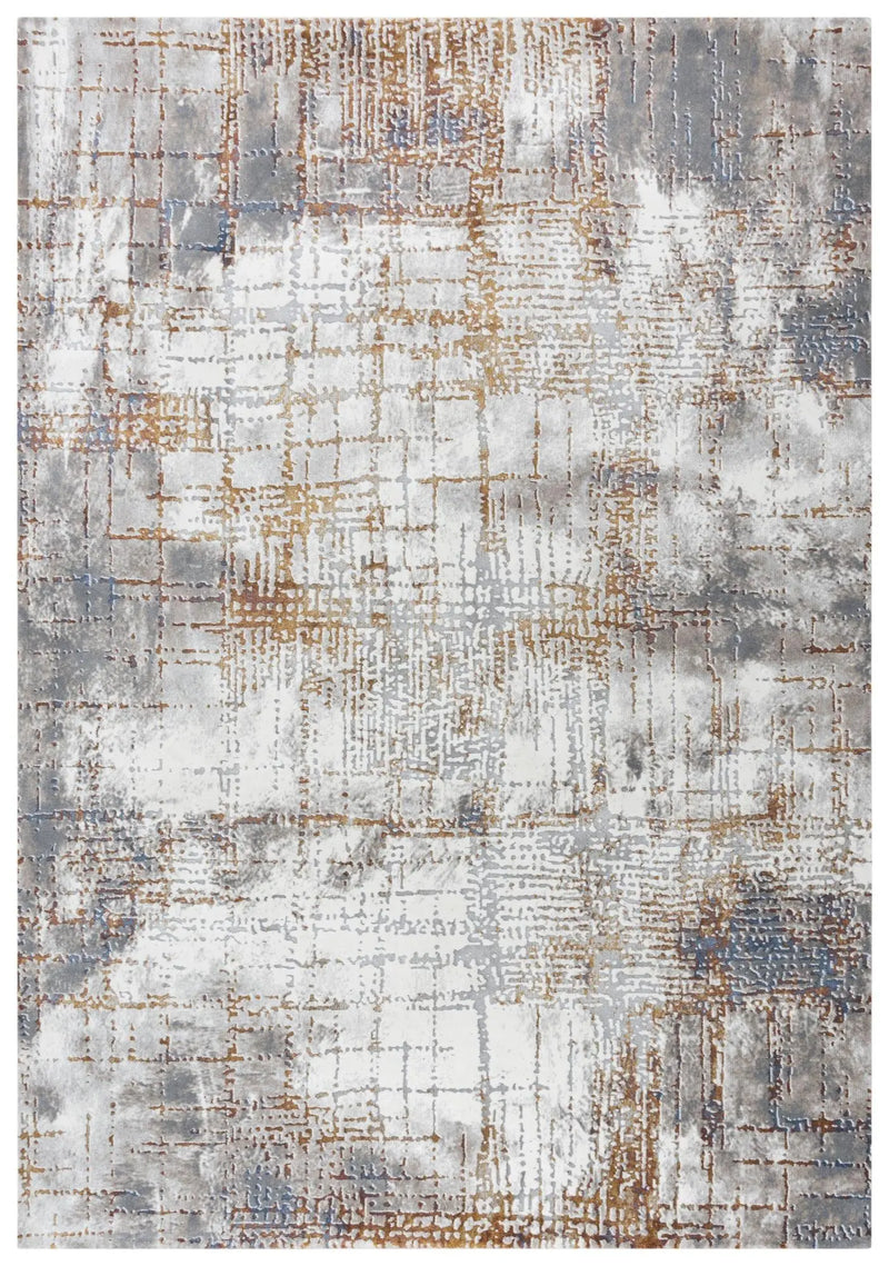 4' X 6' Ivory Blue Orange Red And Gray Abstract Area Rug Homeroots Home Decor