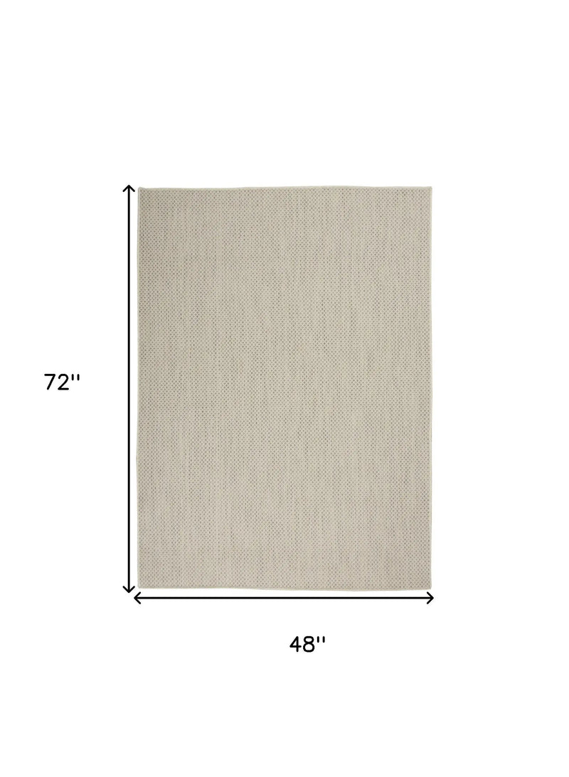 4' X 6' Ivory Geometric Power Loom Area Rug Homeroots Outdoor