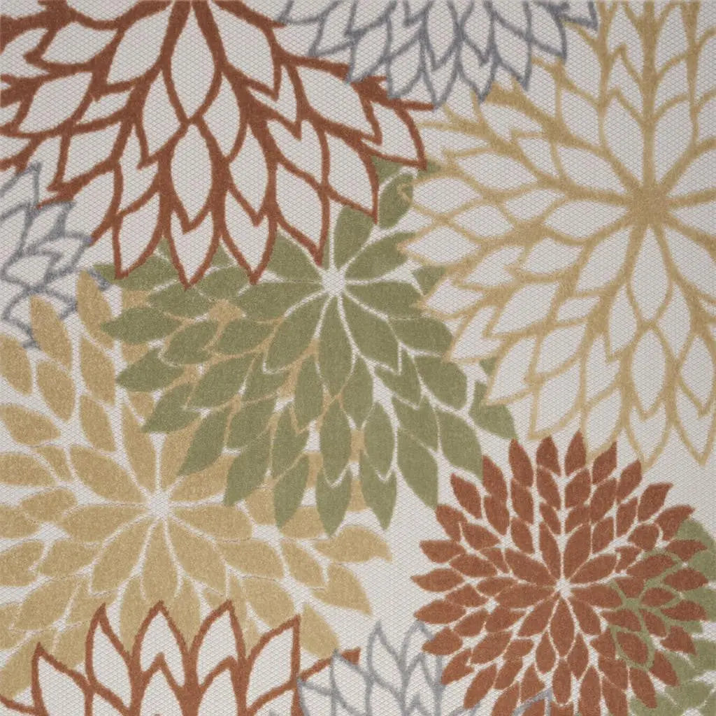 4' X 6' Ivory Green And Blue Indoor Outdoor Area Rug Homeroots Outdoor