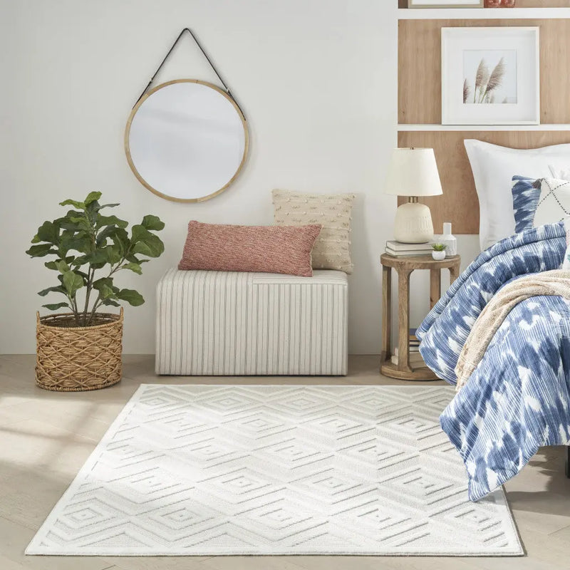 4' X 6' Ivory Indoor Outdoor Area Rug - GreatEagleInc