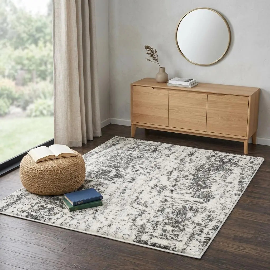 4' X 6' Ivory Silver And Taupe Abstract Area Rug Homeroots Home Decor