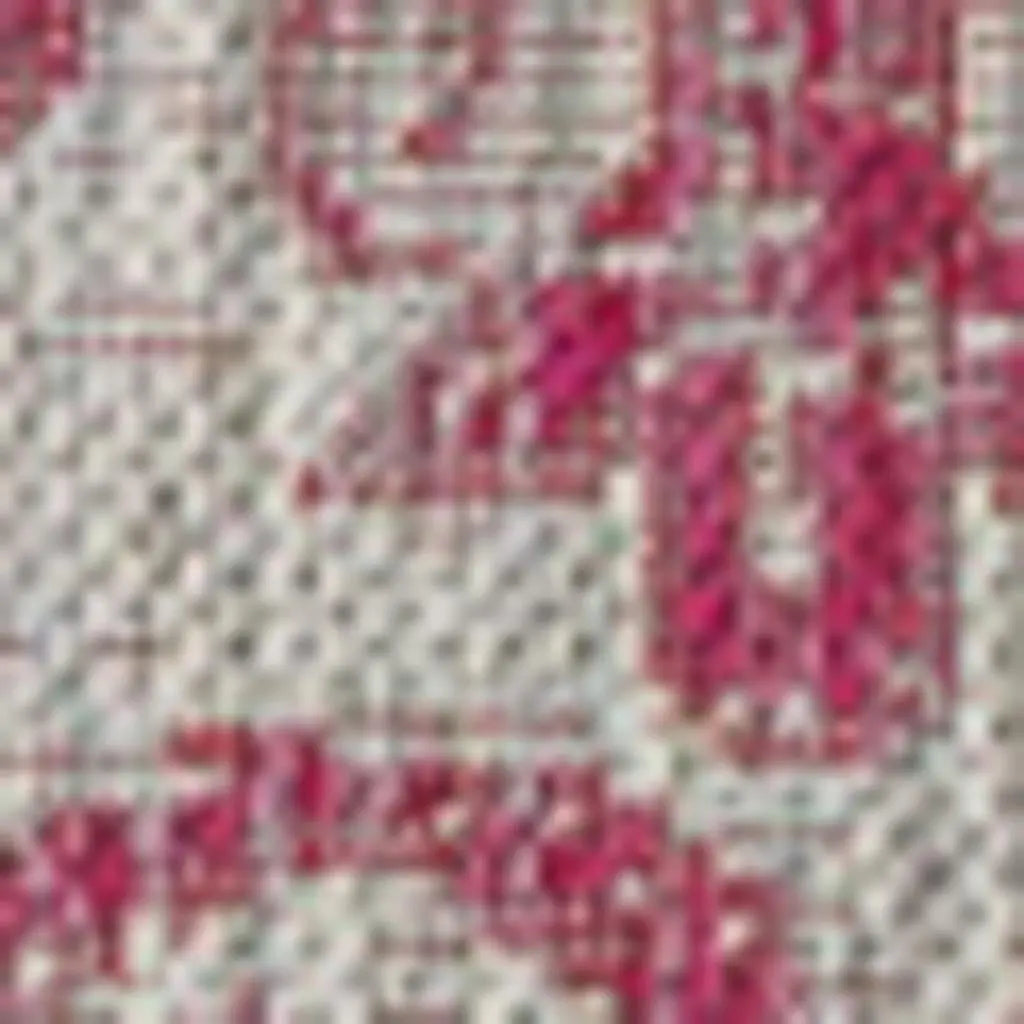 4' X 6' Light Gray And Fuchsia Medallion Indoor Outdoor Area Rug Homeroots Outdoor