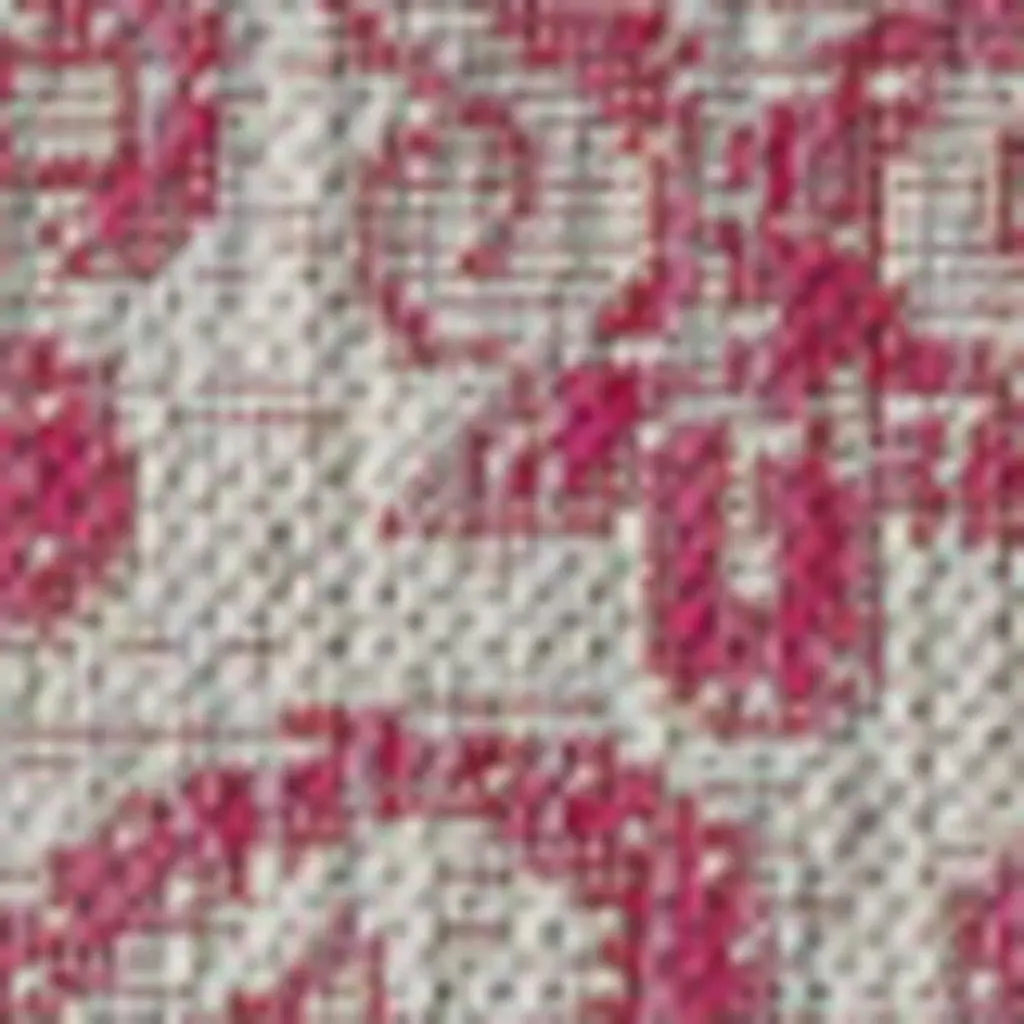 4' X 6' Light Gray And Fuchsia Medallion Indoor Outdoor Area Rug Homeroots Outdoor