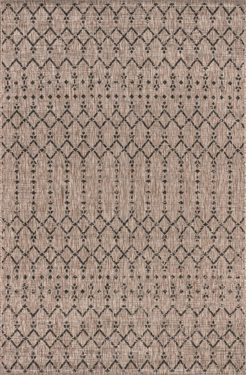 4' X 6' Natural And Black Trellis Indoor Outdoor Area Rug Homeroots Outdoor
