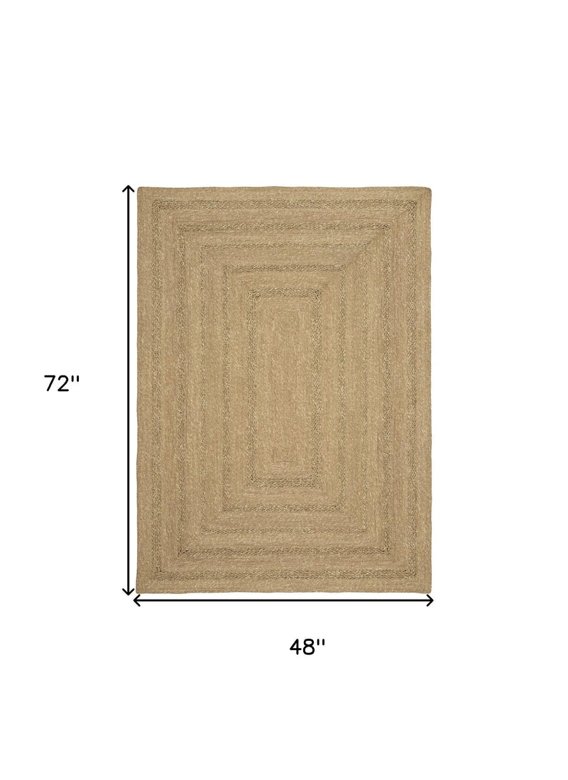 4' X 6' Natural And Brown Handmade Indoor Outdoor Area Rug Homeroots Outdoor