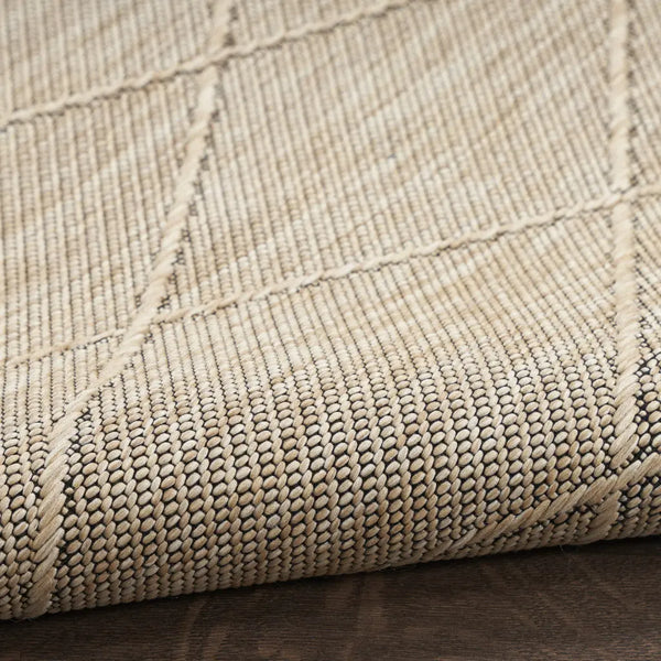4' X 6' Natural And Light Brown Geometric Indoor Outdoor Area Rug Homeroots Outdoor