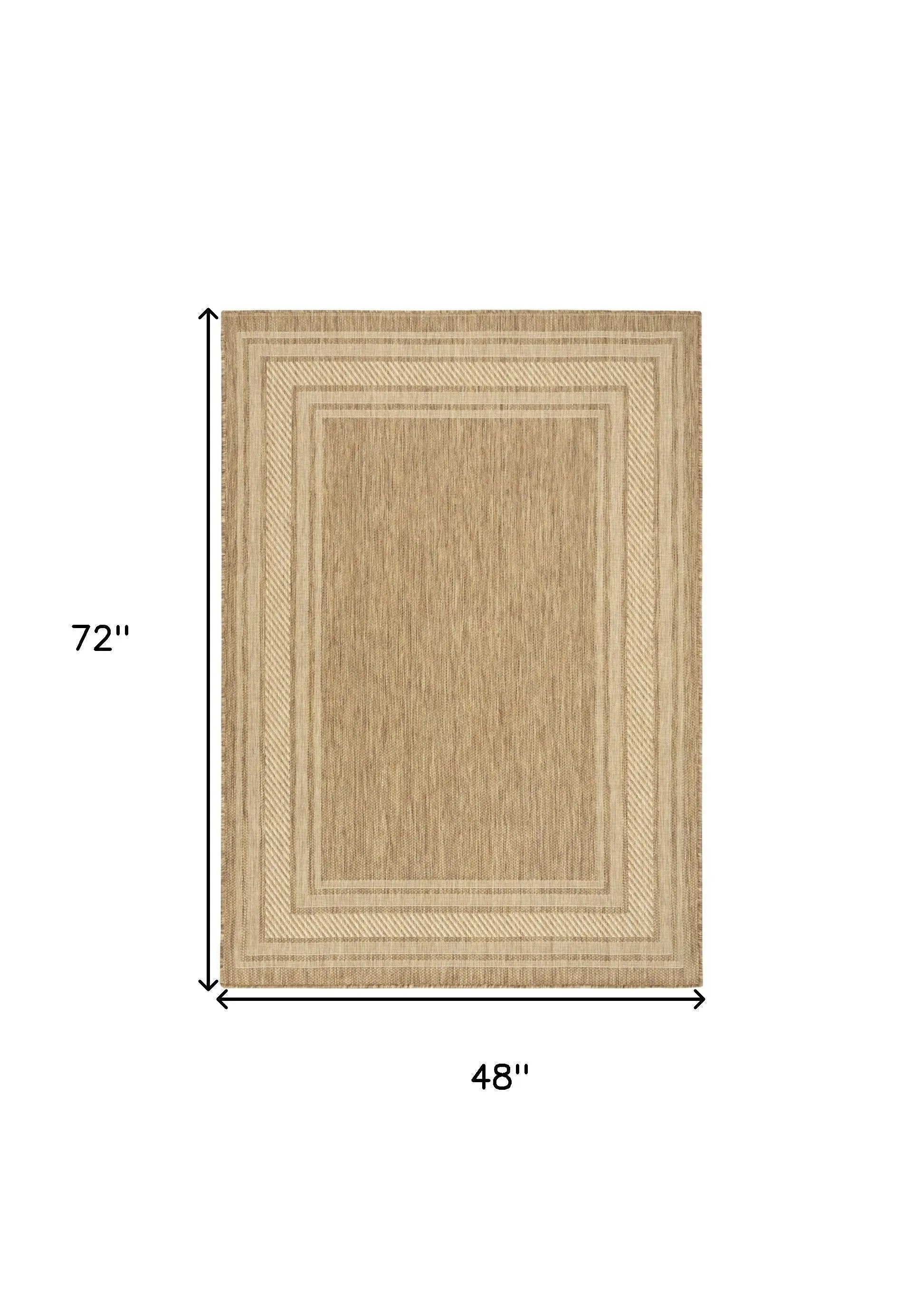 4' X 6' Natural Geometric Indoor Outdoor Area Rug Homeroots Outdoor