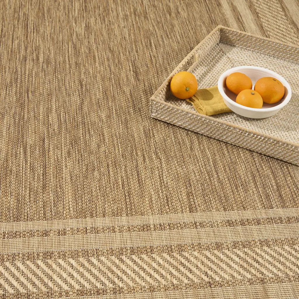 4' X 6' Natural Geometric Indoor Outdoor Area Rug Homeroots Outdoor