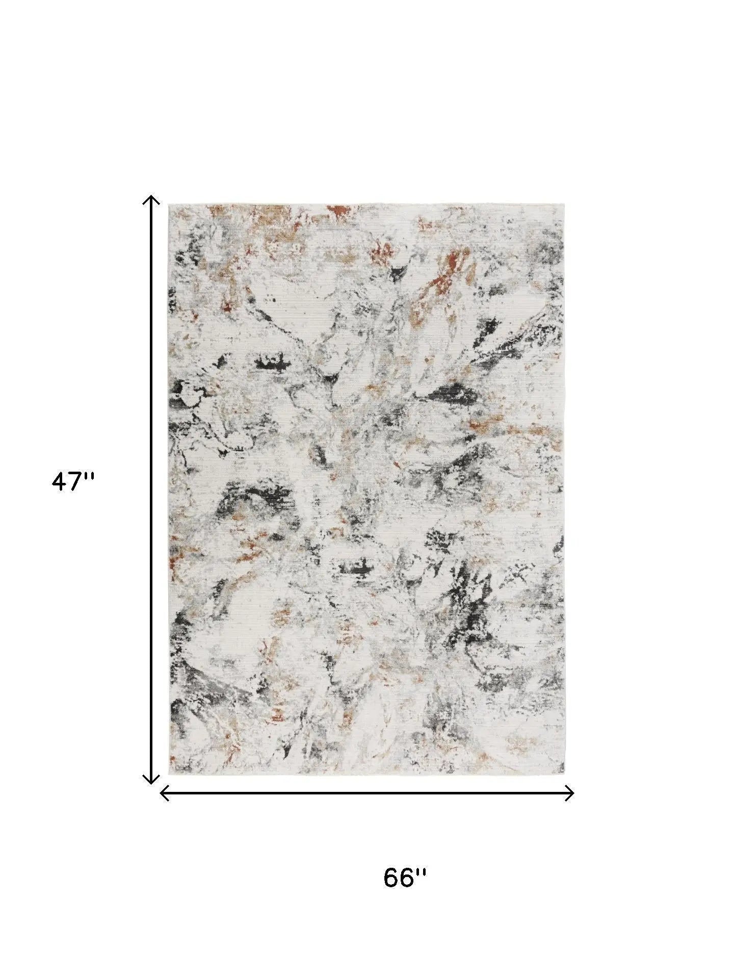 4' X 6' Natural Gray And Terra Cotta Abstract Area Rug Homeroots Home Decor