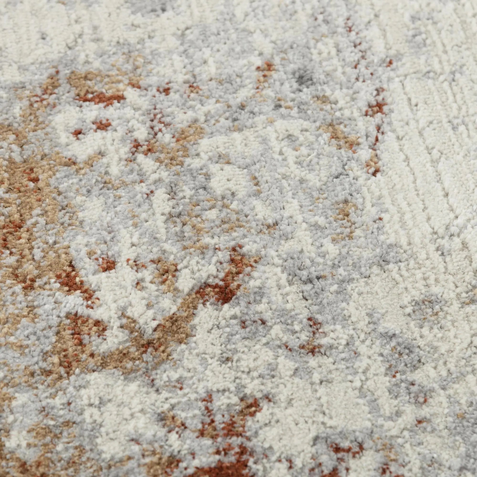 4' X 6' Natural Gray And Terra Cotta Abstract Area Rug Homeroots Home Decor