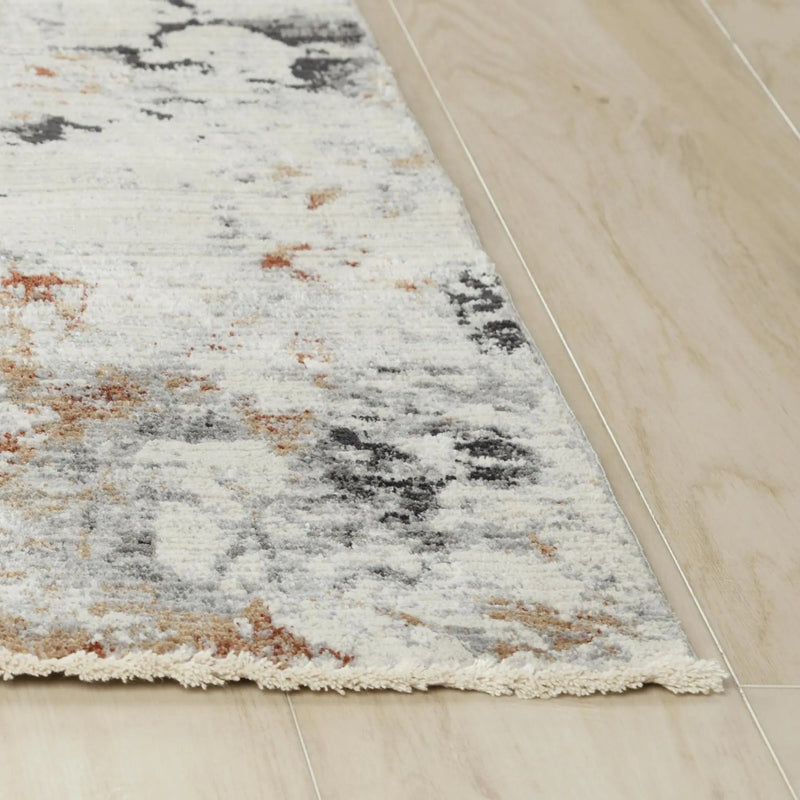4' X 6' Natural Gray And Terra Cotta Abstract Area Rug Homeroots Home Decor