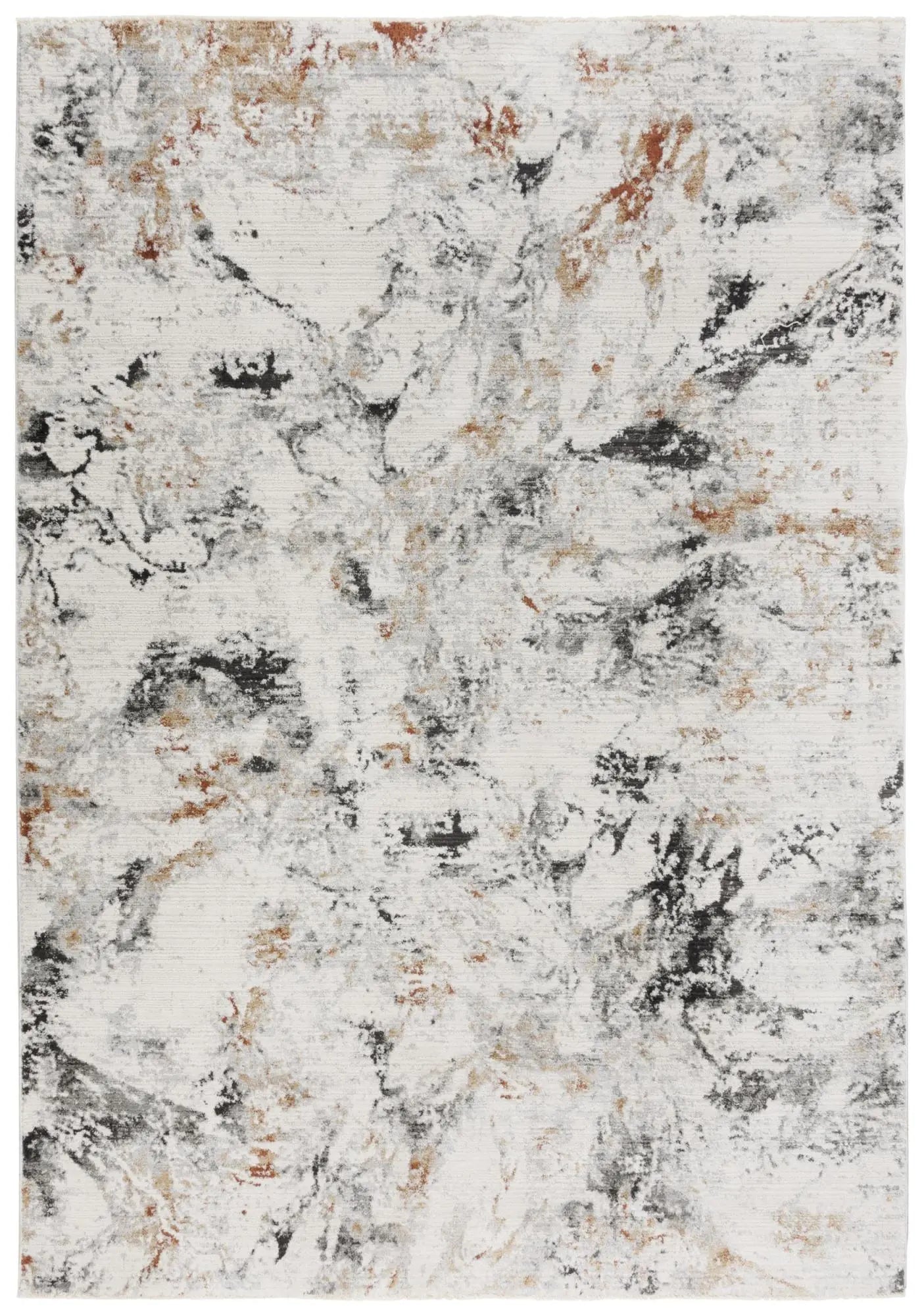 4' X 6' Natural Gray And Terra Cotta Abstract Area Rug Homeroots Home Decor