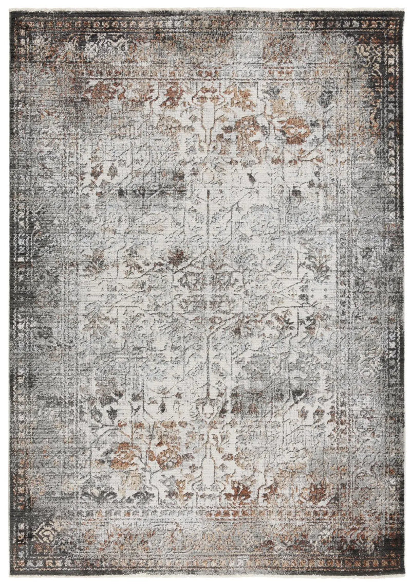 4' X 6' Natural Gray And Terra Cotta Oriental Area Rug Homeroots Home Decor