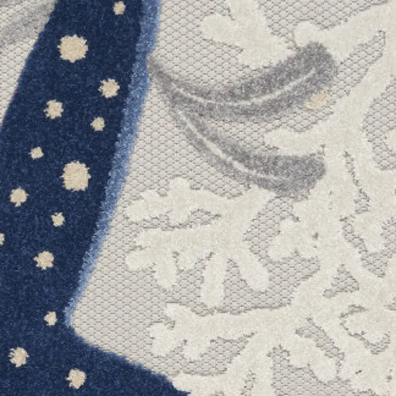 4' X 6' Navy Blue And Gray Starfish Indoor Outdoor Area Rug Homeroots Outdoor
