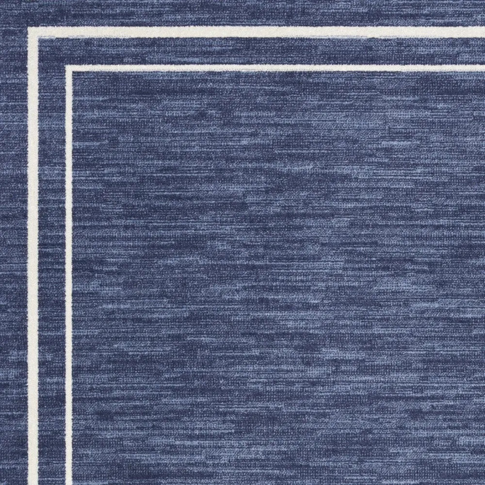 4' X 6' Navy Blue And Ivory Indoor Outdoor Area Rug Homeroots Outdoor