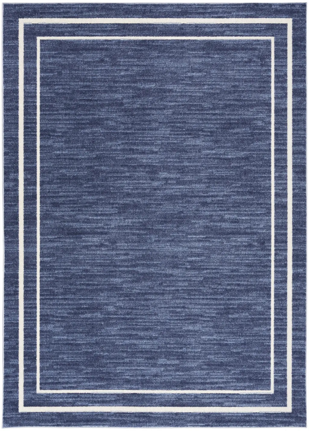 4' X 6' Navy Blue And Ivory Indoor Outdoor Area Rug Homeroots Outdoor