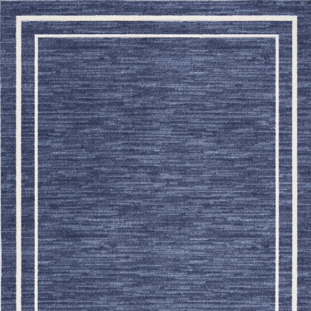 4' X 6' Navy Blue And Ivory Indoor Outdoor Area Rug Homeroots Outdoor