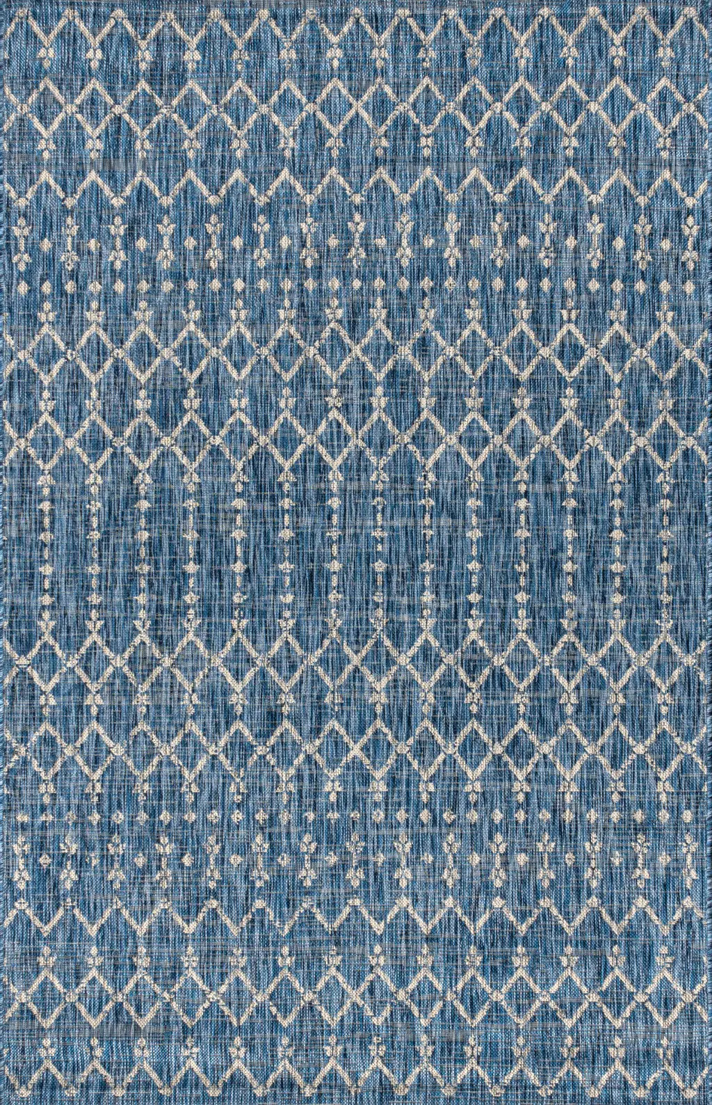 4' X 6' Navy Blue And Light Gray Trellis Indoor Outdoor Area Rug Homeroots Outdoor