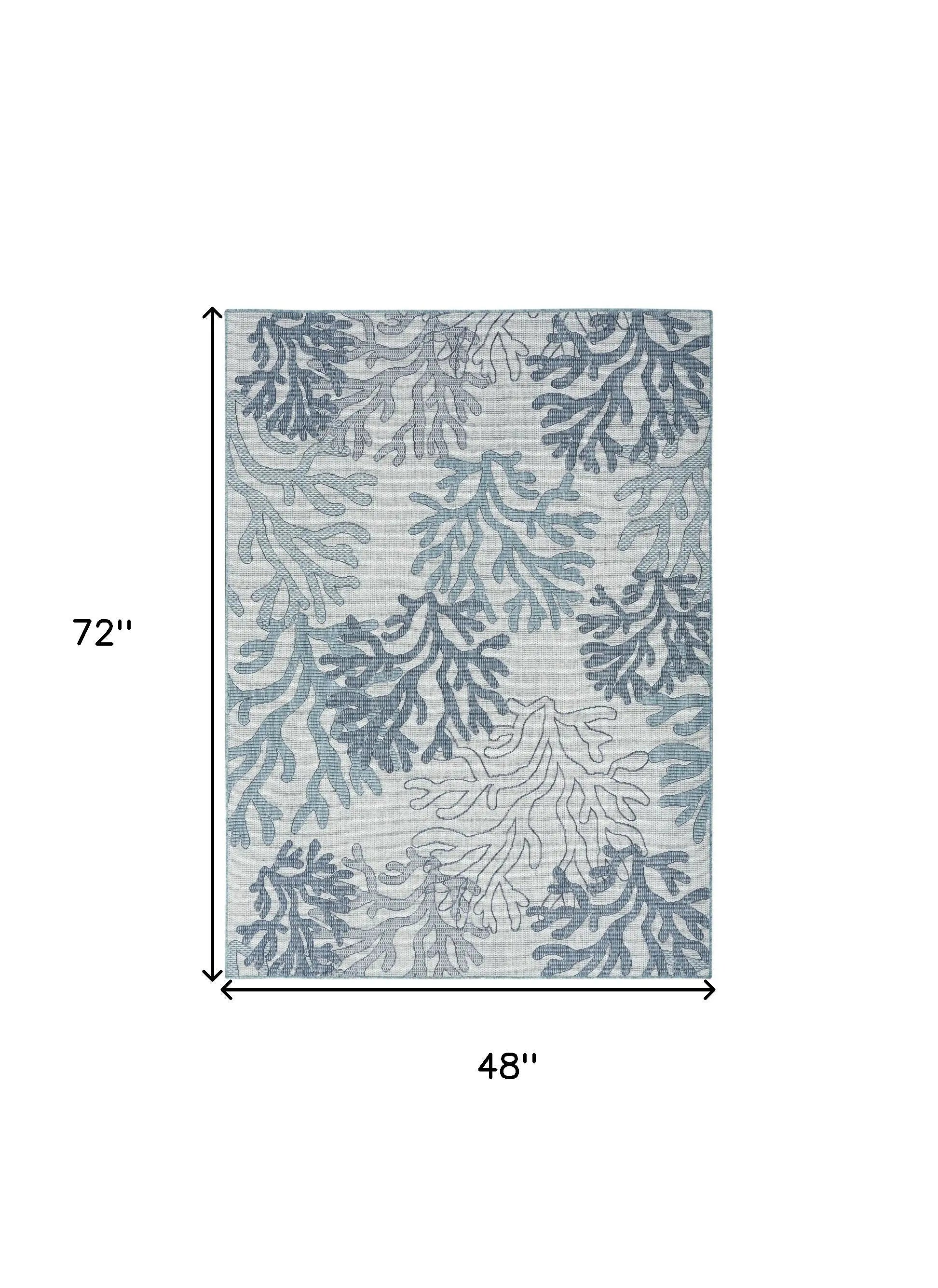 4' X 6' Navy Blue Ivory And Blue Nautical Indoor Outdoor Area Rug Homeroots Outdoor