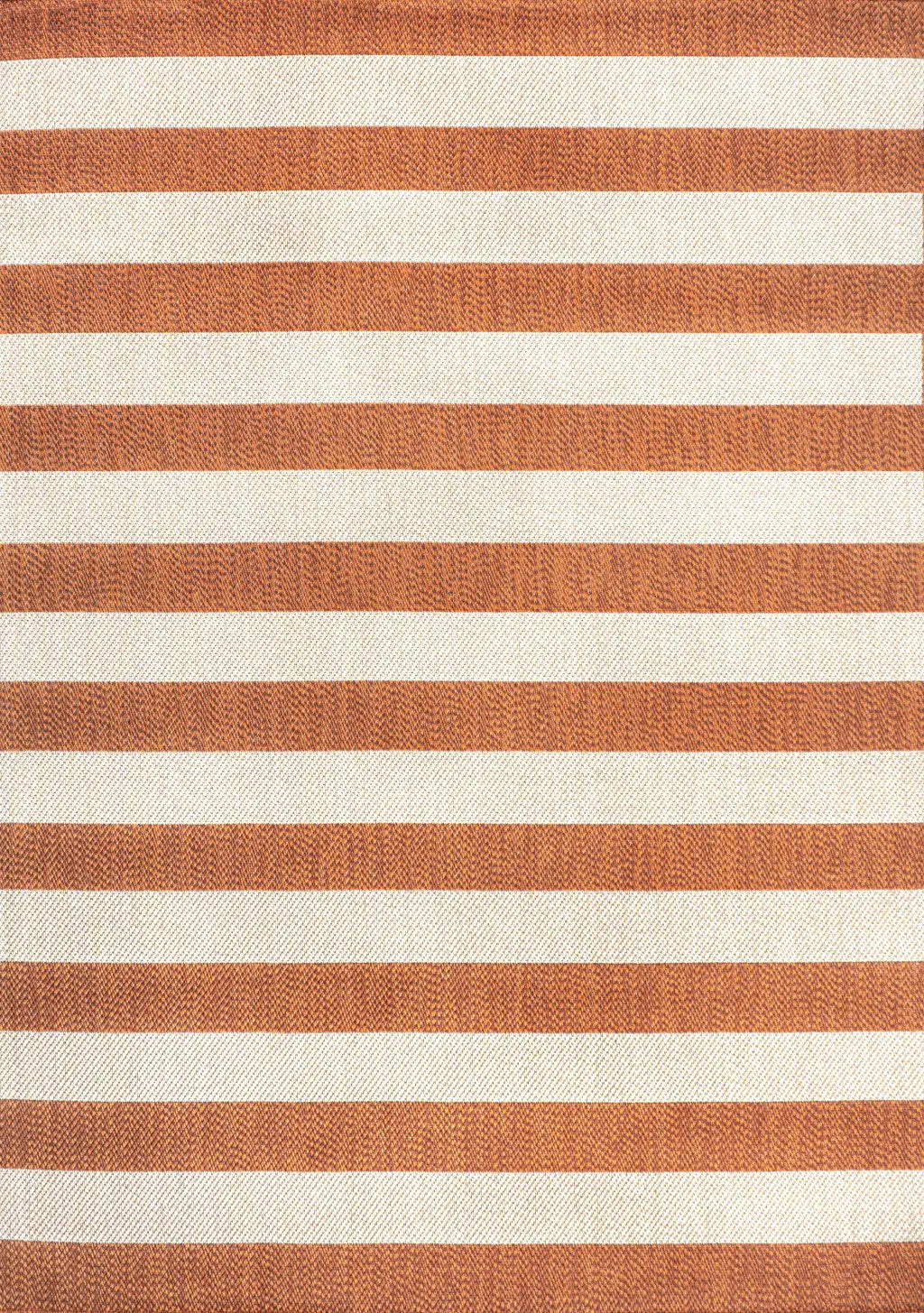4' X 6' Orange And Beige Striped Indoor Outdoor Area Rug Homeroots Outdoor